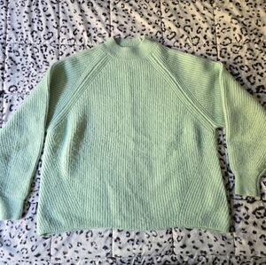 H&M Mint Green Oversized Rib Knit Chunky Sweater Sz M